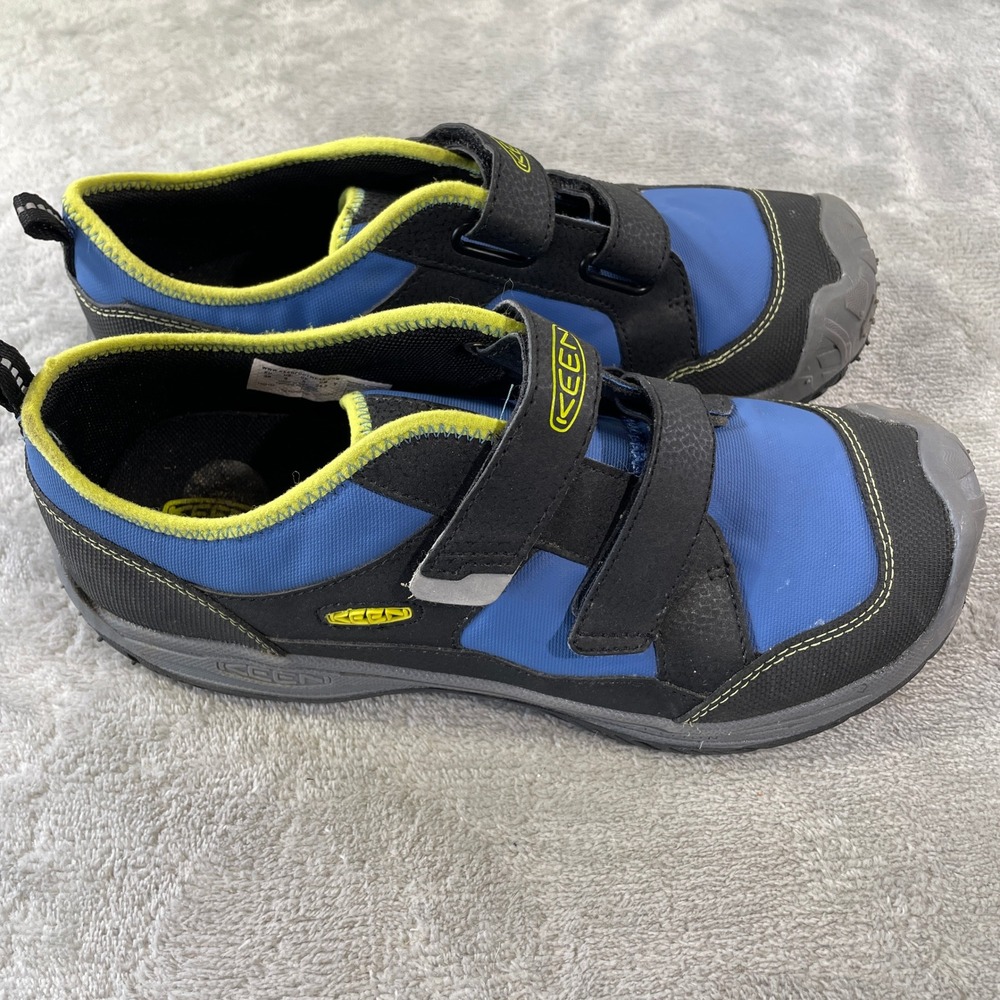 Keen Speed Hound Shoes Unisex Youth‎ 6 Black Blue Outdoor Camping Hook Loop